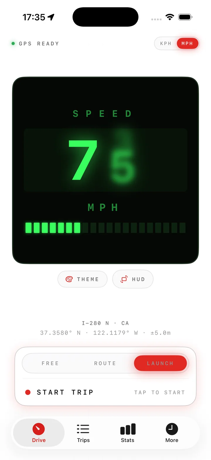 Živý GPS tachometr