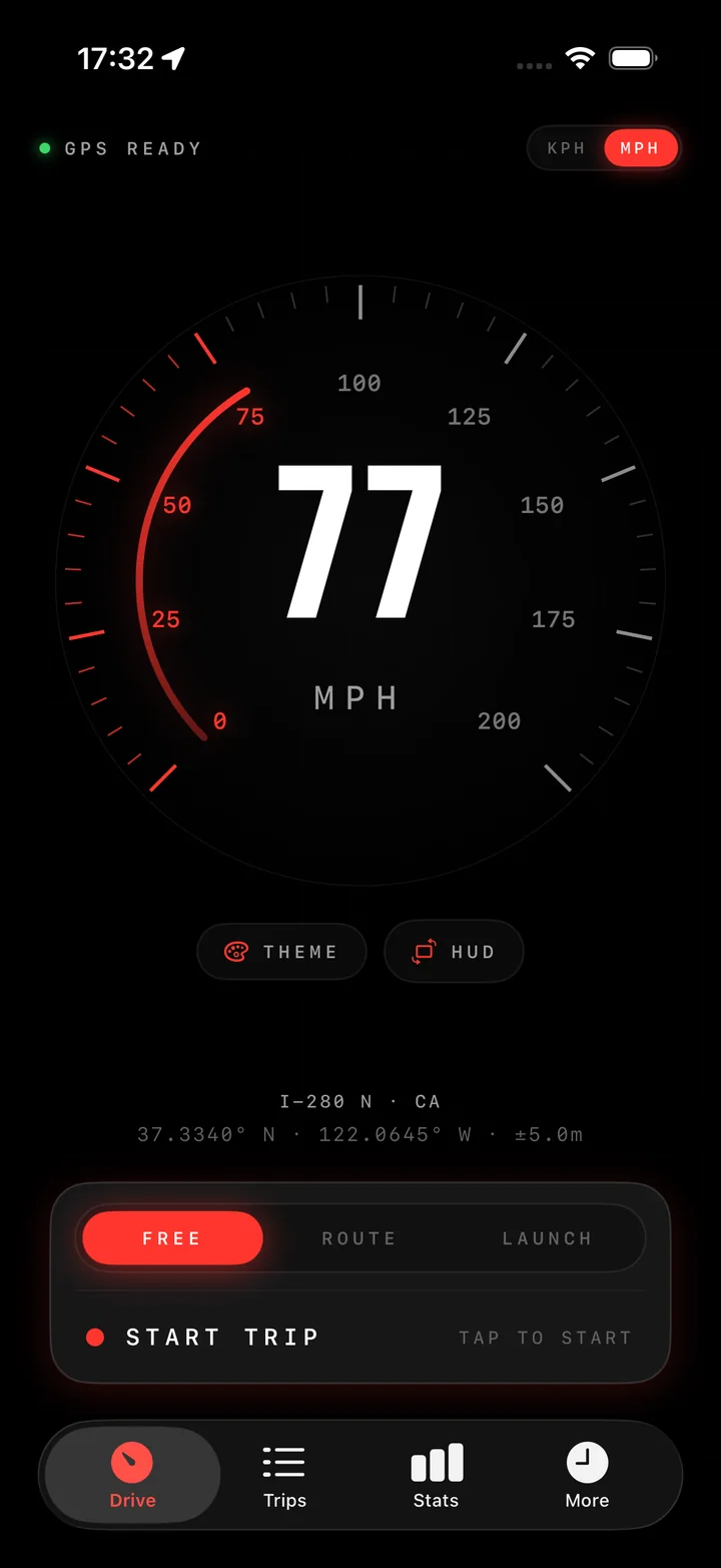 Živý GPS tachometr